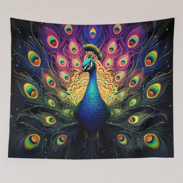 Item preview, Peacock Displaying Neon Art 1 designed and sold by AstroRisq.