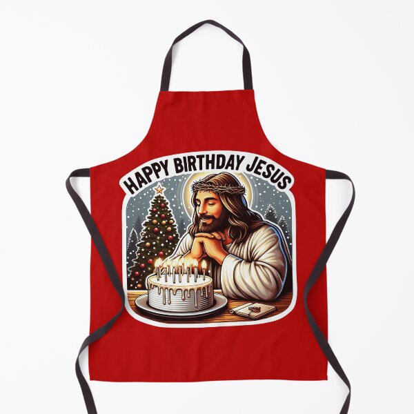 Item preview, Happy Birthday Jesus Make A Wish Birthday Cake Christmas Trees Snowing designed and sold by plushism.