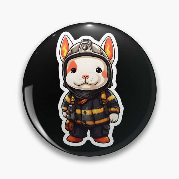 Item preview, Firefighter Bull Terrier designed and sold by CUTEDOGGIEZ.