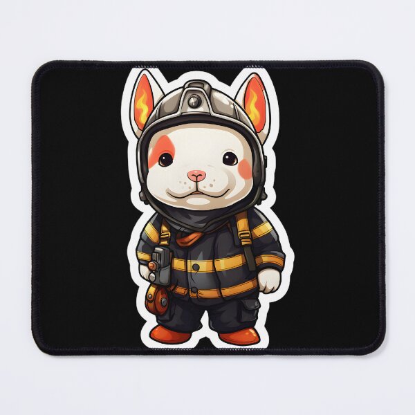 Item preview, Firefighter Bull Terrier designed and sold by CUTEDOGGIEZ.