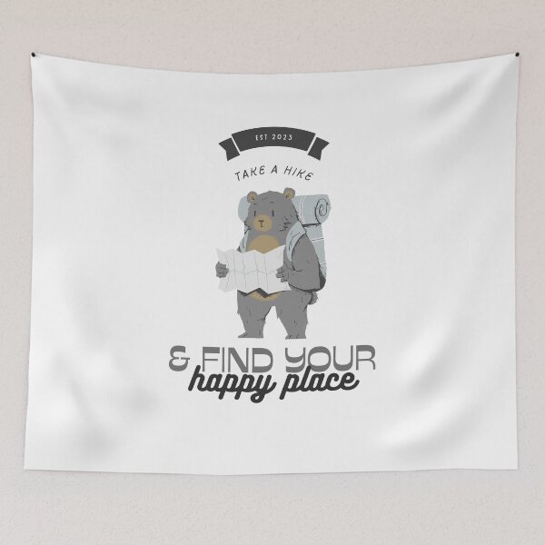 Item preview, Find your happy place camping hiking designed and sold by BreadnButter97.