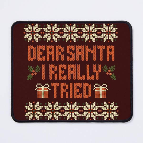 Item preview, Dear Santa, I really tried. - Vintage festive Christmas pattern in the style of a knitted ugly sweater. designed and sold by SaraSumi.