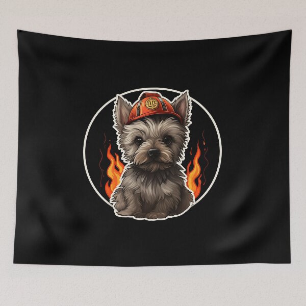 Item preview, Firefighter Cairn Terrier designed and sold by CUTEDOGGIEZ.
