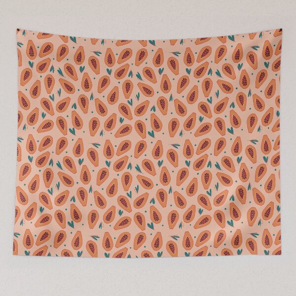 Item preview, Papaya tropical fruit pattern designed and sold by IlonaRachon.