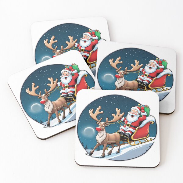 Item preview, Santa Claus with Reindeer Rudolph designed and sold by Delemore Art.