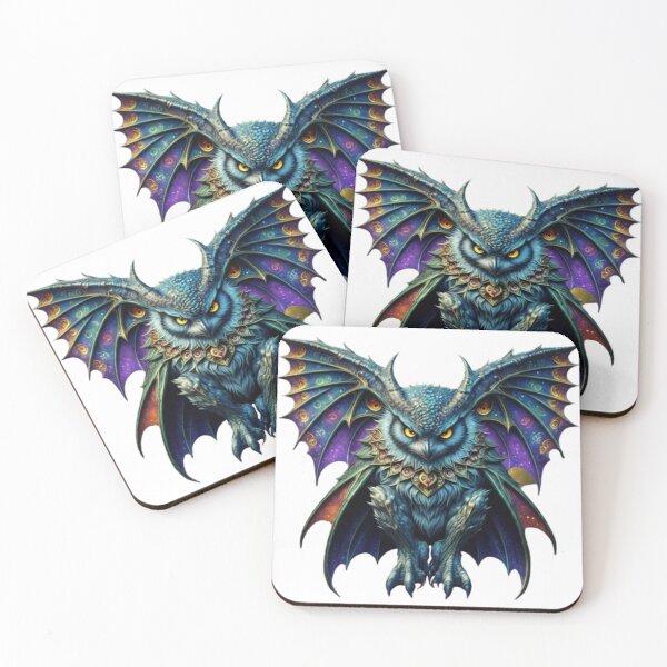 Item preview, Nocturnal Harmony: Evil Owl and Bat Enchantment Art Print designed and sold by Obinne.