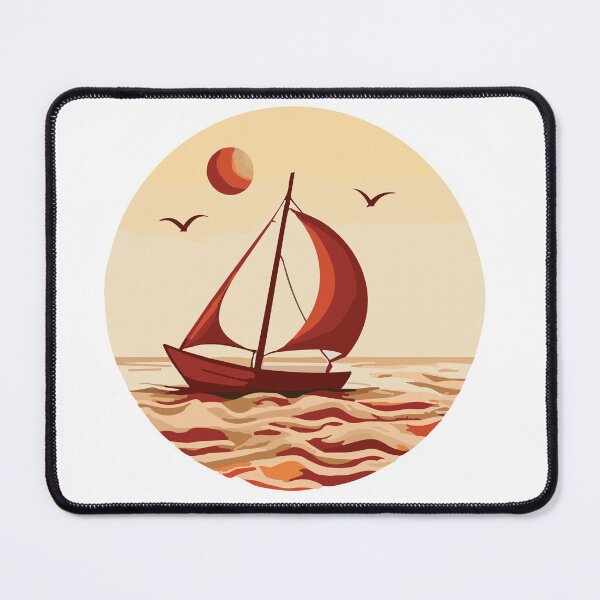 Item preview, "Tranquil Serenity: Sunset Boat on the Calm Sea - Marine Conservation Awareness" designed and sold by EcoArtShop.
