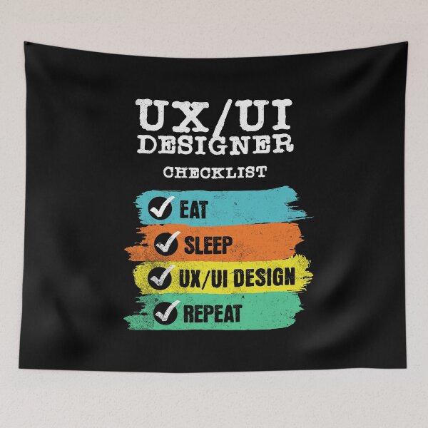 Item preview, Funny Checklist Eat Sleep UX Design Process Repeat - UX/UI Designer designed and sold by knapst.