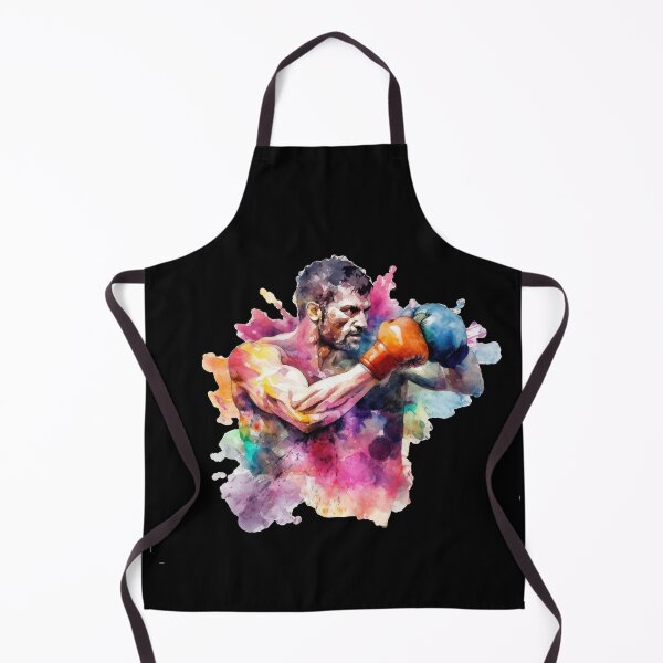 Item preview, Artful exchange of blows: boxers in a fight, captured in watercolor designed and sold by WallGemsArt.