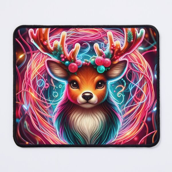 Item preview, Neon electric glowing reindeer designed and sold by AI-Only Creations.