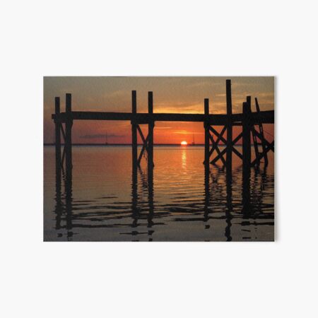 Other Shore Dock at Sunset Art Board Print