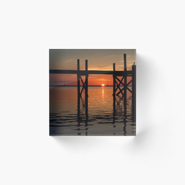 Other Shore Dock at Sunset Acrylic Block