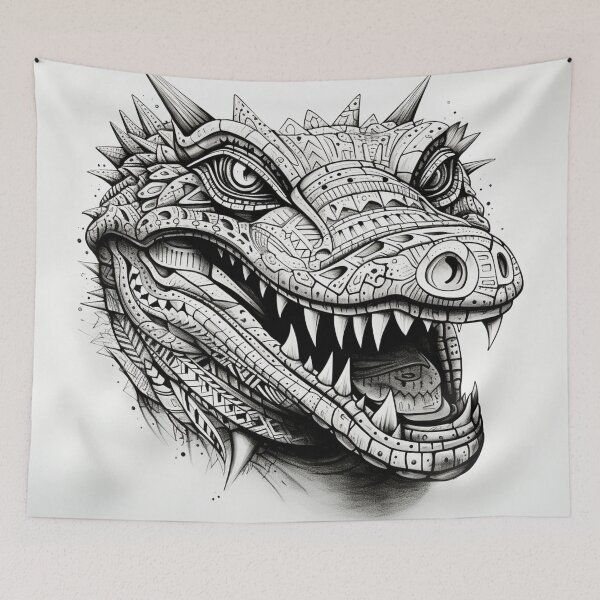 Item preview, Aztec Crocodile Sketch designed and sold by AstroRisq.