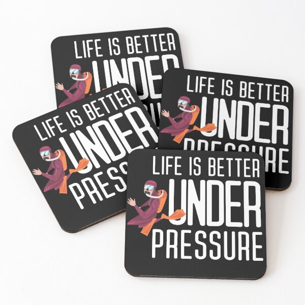 Item preview, "life is better under pressure" funny text for diving lover designed and sold by in-leggings.