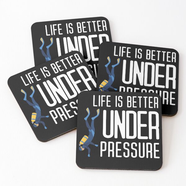 Item preview, "life is better under pressure" funny text for diving lover designed and sold by in-leggings.