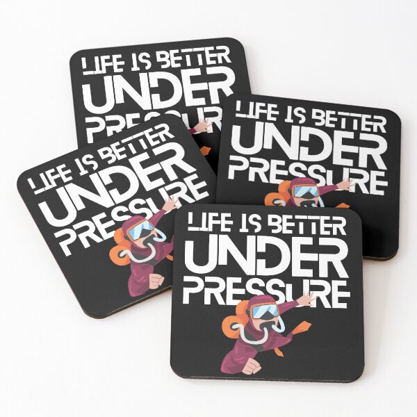 Item preview, "life is better under pressure" funny text for diving lover designed and sold by in-leggings.