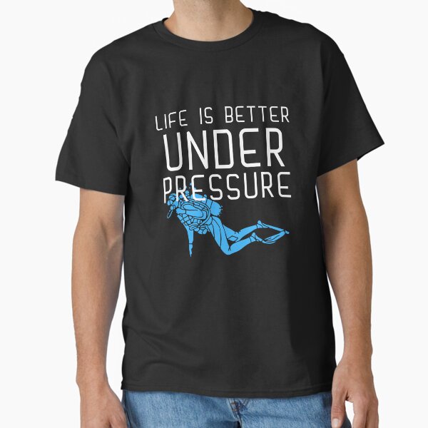 Item preview, "life is better under pressure" funny text for diving lover designed and sold by in-leggings.