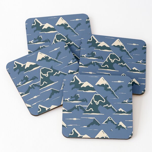 Item preview, Seamless minimalist snowy mountain pattern designed and sold by ChataMaroon.