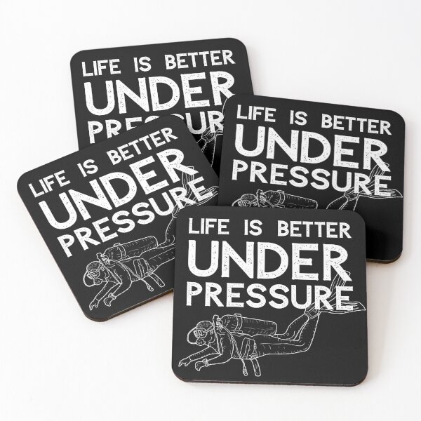 Item preview, "life is better under pressure" funny text for diving lover designed and sold by in-leggings.