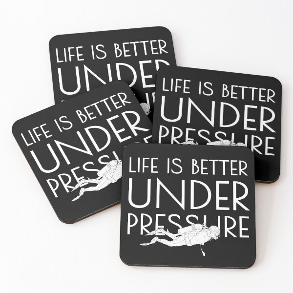 Item preview, "life is better under pressure" funny text for diving lover designed and sold by in-leggings.
