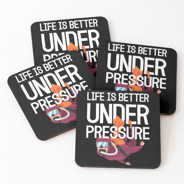 Item preview, "life is better under pressure" funny text for diving lover designed and sold by in-leggings.