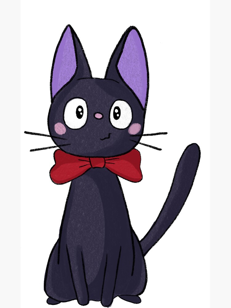 Jiji illustrated with red bow