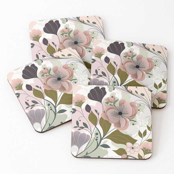 Item preview, Soft Floral Whispers - Elegant Abstract in Pink, Purple, and Green designed and sold by PaintbrushPlace.