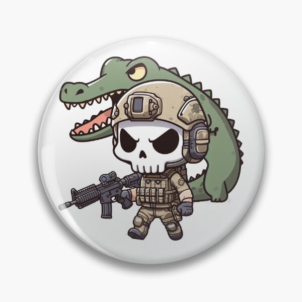 Item preview,  Cute skeleton in tactical gear with crocodile designed and sold by Wxjtecki.