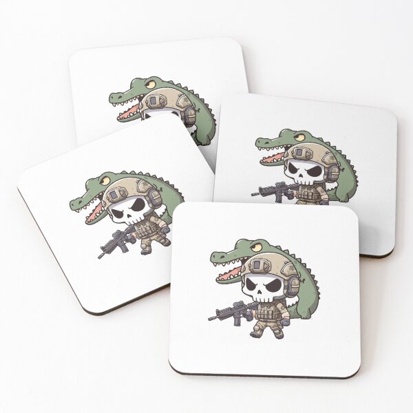 Item preview,  Cute skeleton in tactical gear with crocodile designed and sold by Wxjtecki.
