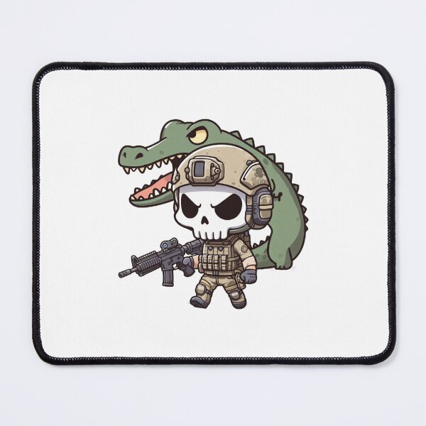 Item preview,  Cute skeleton in tactical gear with crocodile designed and sold by Wxjtecki.