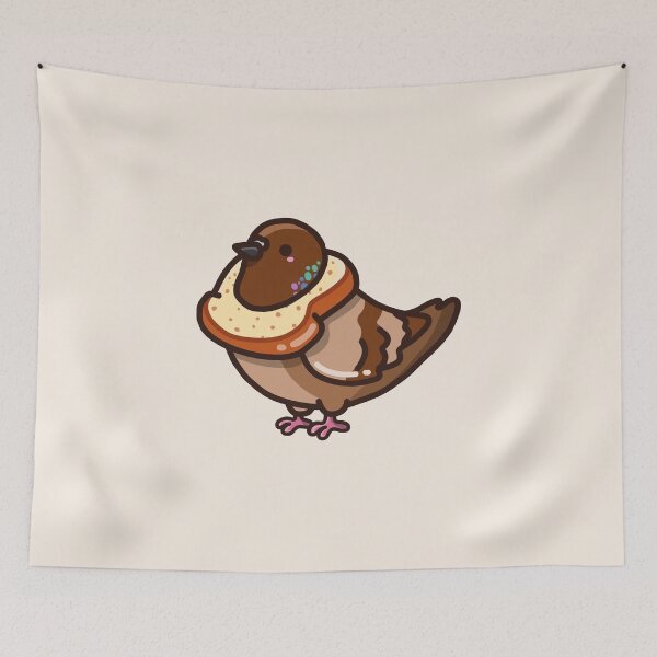 Item preview, Silly Brown Pigeon wearing a slice of bread  designed and sold by Biszkompt.