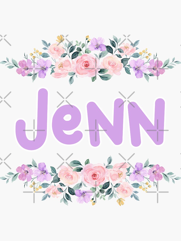 Purple Flower Jenn Name Label &quot; Sticker for Sale by NormadWorld 