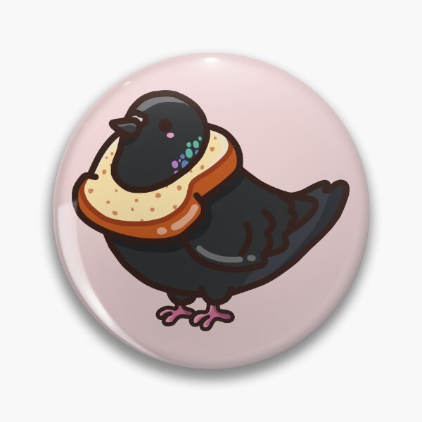 Item preview, Silly Black Pigeon wearing a slice of bread  designed and sold by Biszkompt.