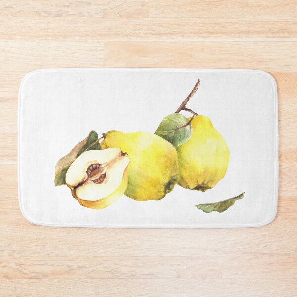 Item preview, Watercolor hand drawn composition of whole and cut quince fruits with leaves. Сlipart designed and sold by BartolArt.