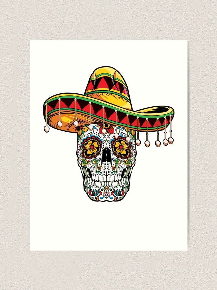 Multicolor 16x16 Mexico Mexican Sugar Skull Cinco De Mayo Party Dia Muertos-Mexican Sugar Skull-Cinco De Mayo Throw Pillow