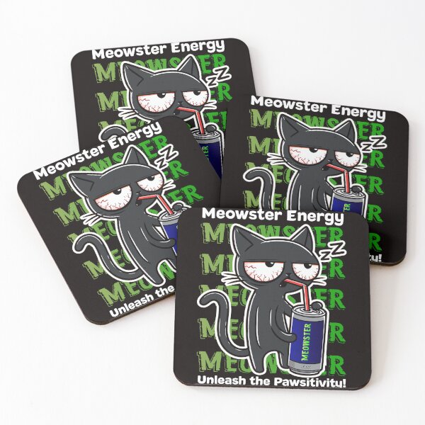Item preview, Cat drinking energy drink designed and sold by gittuska11.