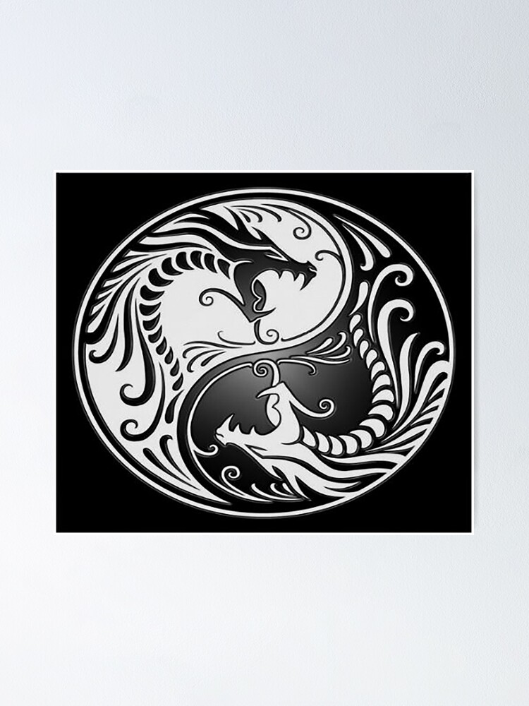 "Yin Yang Dragons" Poster by leen12 Redbubble