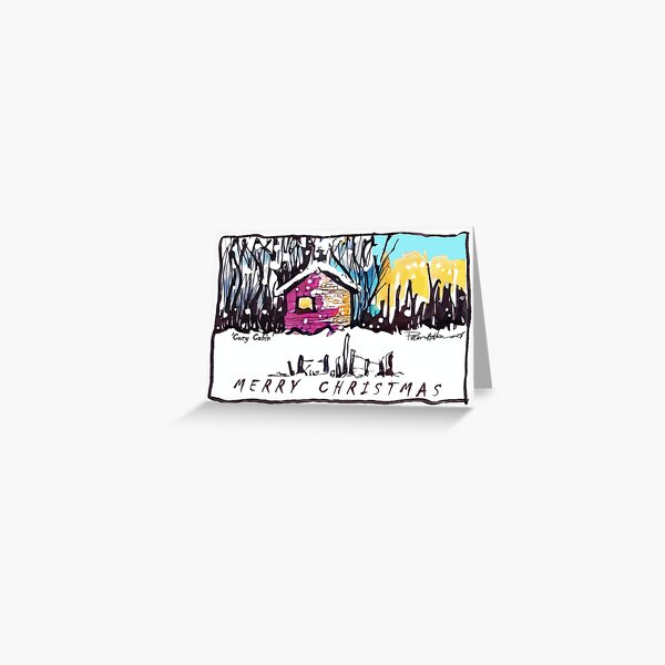 Cozy Winter Cabin - Christmas Card Greeting Card