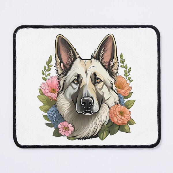 Item preview, Cute German Shepherd with Flowers designed and sold by dariapoczekaj.