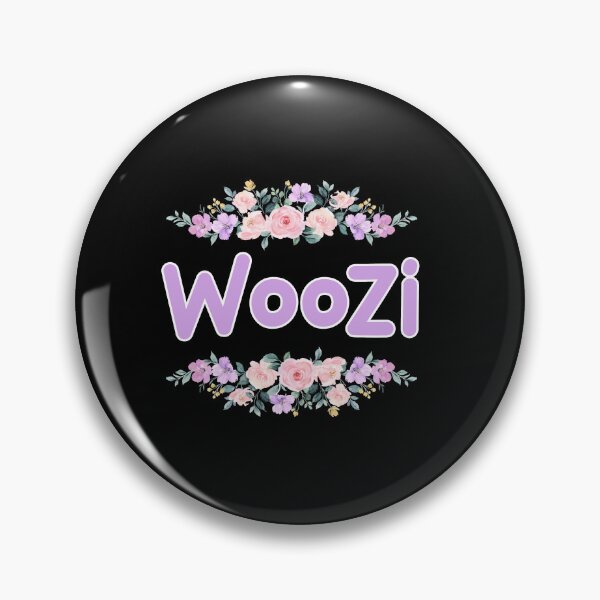 Item preview, Purple Flower Woozi Name Label (Black) designed and sold by NormadWorld.