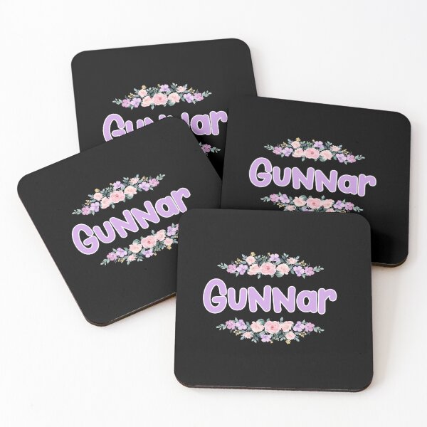 Item preview, Purple Flower Gunnar Name Label (Black) designed and sold by NormadWorld.
