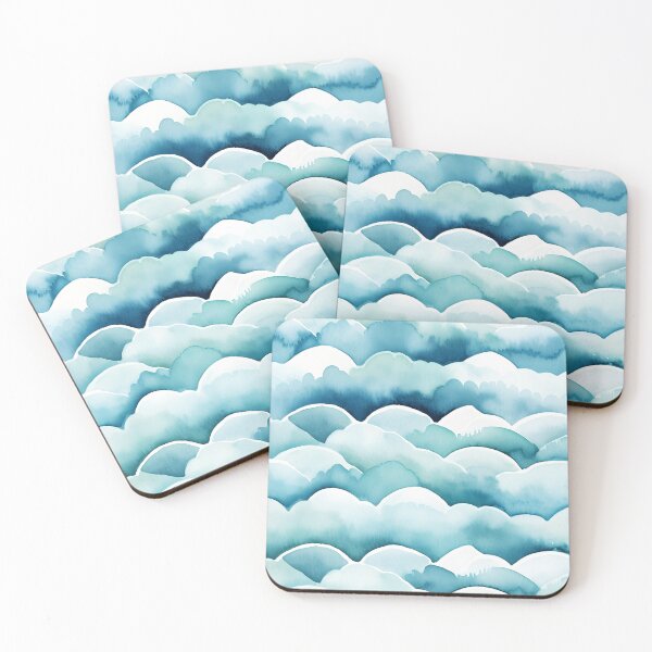 Item preview, Ocean Waves 2 Abstract Modern Art Decor Pattern Watercolor designed and sold by adlydesigns.