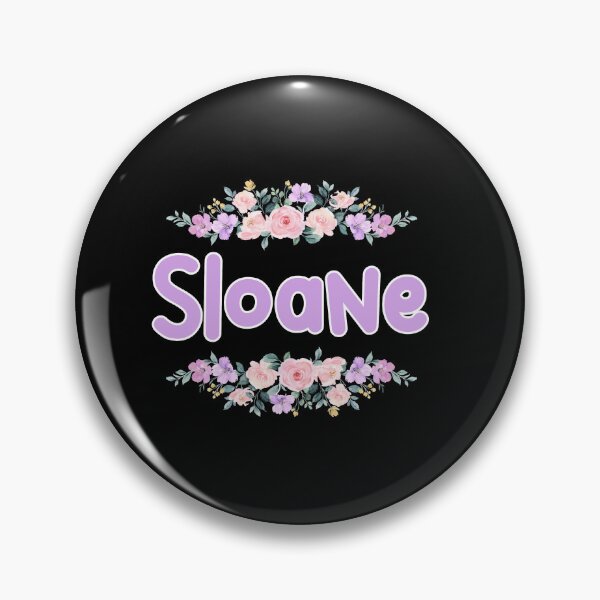 Item preview, Purple Flower Sloane Name Label (Black) designed and sold by NormadWorld.