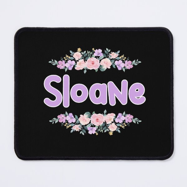 Item preview, Purple Flower Sloane Name Label (Black) designed and sold by NormadWorld.