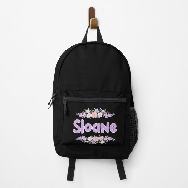 Item preview, Purple Flower Sloane Name Label (Black) designed and sold by NormadWorld.