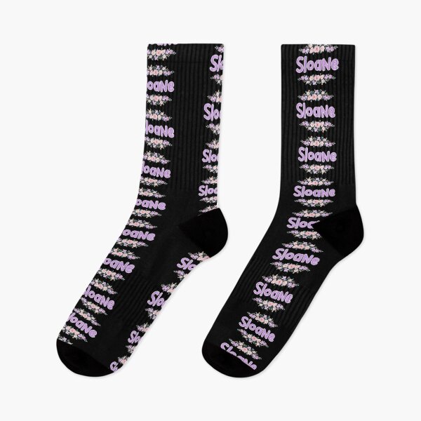Item preview, Purple Flower Sloane Name Label (Black) designed and sold by NormadWorld.