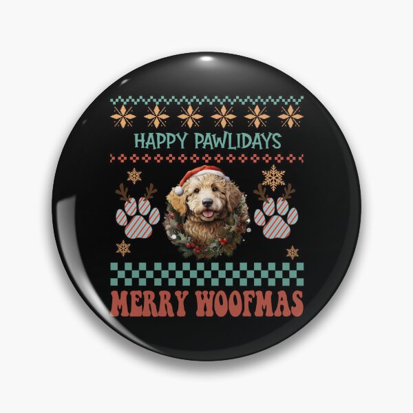 Item preview, "Suéter feo navideño Golden Doodle Happy Pawlidays & Merry Woofmas" designed and sold by Xhevahir.