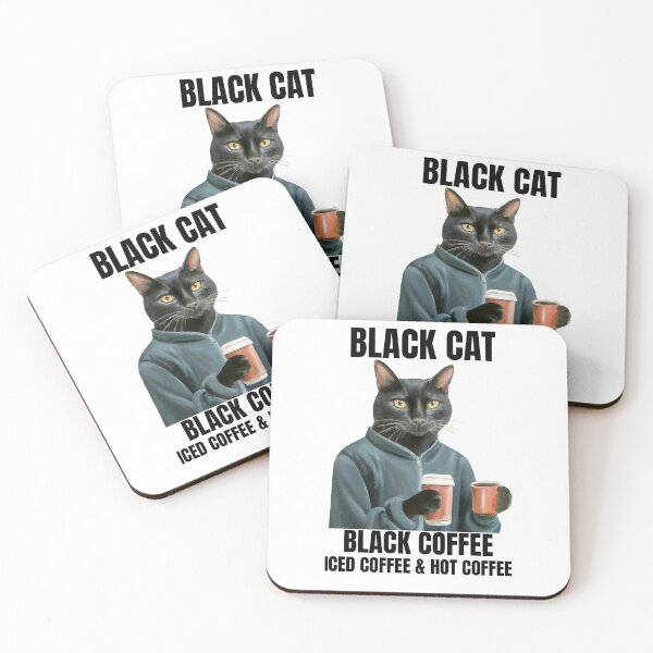 Item preview, Black Cat Black Coffee ICED COFFEE & HOT COFFEE  designed and sold by ratchawoot.