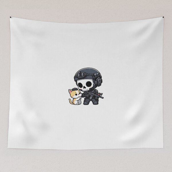 Item preview, Cute skeleton with white kitty designed and sold by Wxjtecki.