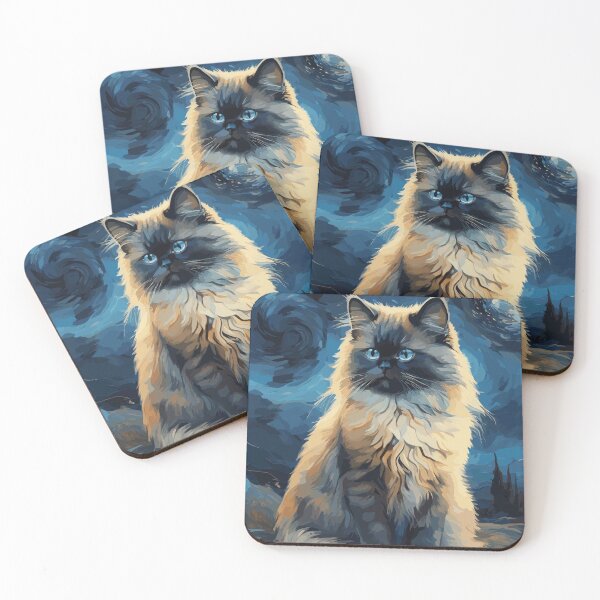 Item preview, Himalayan Cat in Van Gogh's Starry Night - A Majestic Gift for Cat Lovers! designed and sold by cutiepie11cats.